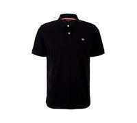 Poloshirt TOM TAILOR, Herren, Gr. L, schwarz, Single Jersey, Obermaterial: 100% Baumwolle, regular fit, Shirts, mit Knopfleiste und Logo, Topseller (52530051-L) schwarz