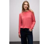 Street One Rundhalspullover Basic Damen Rundhals 86% Viskose 14% Polyester Striking Coral Gr. 42