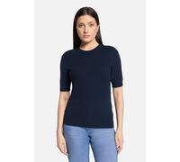 Basic-Pullover kurzarm dunkelblau 42