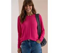 Rundhalspullover CECIL, Damen, Gr. XXL (46), pink (pink flash), Web, 60% Baumwolle, 40% Viskose, unifarben, normal normal, Rundhals, Rippbündchen, Pullover Rundhalspullover, im soften Baumwoll-Mix, To