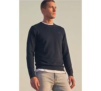 Rundhalspullover STREET ONE MEN, Herren, Gr. XXL (46), schwarz basic blau, Web, 100% Baumwolle, unifarben, comfort fit normal, Rundhals, Rippbündchen, Pullover Rundhalspullover, in Unifarbe (36950919-