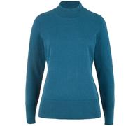 Strickpullover BONPRIX, Damen, Gr. 36/38 (S), blau (blaupetrol), Strick, Obermaterial: 60% Baumwolle, 30% Polyester, 10% Polyamid, unifarben, bequem normal, ohne Ausschnitt, Rippbündchen, Pullover Str