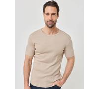 Basic Ripp-Shirt, Rundhals, sand, Größe L, Jeans Fritz