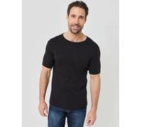 Basic Ripp-Shirt, Rundhals, schwarz , Größe XXL, Jeans Fritz