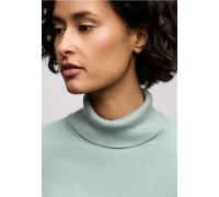 Rollkragenpullover STREET ONE, Damen, Gr. 44, nile blau, Stoff, 71% Viskose, 29% Nylon, unifarben, comfort fit normal, hoch geschlossener Ausschnitt, Bündchen, Pullover Rollkragenpullover, mit Strick-