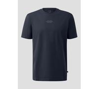 Basic Rundhals-T-Shirt mit kleinem Frontprint M blau 2171737.5884.M