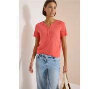 Tunikashirt CECIL, Damen, Gr. XL (44), shiny coral, Web, 100% Baumwolle, unifarben, comfort fit normal, ohne Ausschnitt, Bündchen, Shirts, aus reiner Baumwolle (32331025-XL) shiny coral