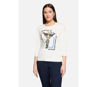 Basic Shirt mit Aufdruck Patch Cream/Dark Blue 38
