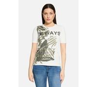 so cosy - T-Shirt mit grafischem Frontprint und Halbarm grün/weiß - Gr. - 38