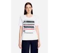 Basic Shirt mit Aufdruck Patch White/Dark Blue 40