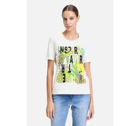Kurzarmshirt BETTY BARCLAY "Damen mit Aufdruck", Damen, Gr. 38, weiß (patch weiß, grün), Jersey, Obermaterial: 95% Baumwolle, 5% Elasthan, tailliert normal, Rundhals, Shirts, Glitzersteine (63393860-3