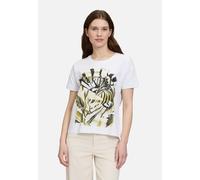 Basic Shirt mit Aufdruck Patch White/Green Damen