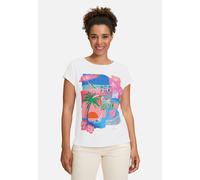 Kurzarmshirt BETTY BARCLAY "Betty Barclay Basic Shirt mit Aufdruck", Damen, Gr. 36, patch weiß, varicolorot, Jersey, Obermaterial: 92% Viskose, 8% Elasthan., casual, gerade normal, Rundhals, Kurzarm,
