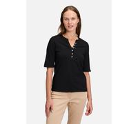 Basic Shirt mit Knöpfen Patch Black/Beige 40