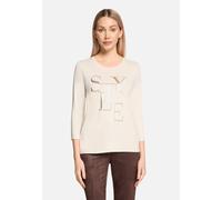 Basic Shirt mit Placement beige Damen