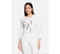 3/4-Arm-Shirt BETTY BARCLAY "Damen mit Placement", Damen, Gr. 46, weiß (rohweiß), Jersey, Obermaterial: 95% Viskose, 5% Elasthan, Basic, tailliert normal, Rundhals, Shirts 3/4-Arm-Shirt (15512419-46)