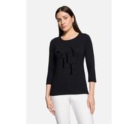 Basic Shirt mit Placement Schwarz Damen