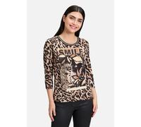 Betty Barclay Basic-Shirt mit Print – 3/4-Arm, Jersey – Damen Größe 38 Schwarz/Beige
