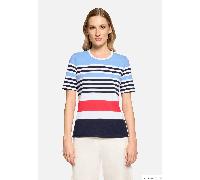 Kurzarmshirt BETTY BARCLAY "Damen mit Ringel", Damen, Gr. 36, bunt (blau, rot), Jersey, Obermaterial: 95% Baumwolle, 5% Elasthan, tailliert normal, Rundhals, Shirts (91519437-36) blau, rot