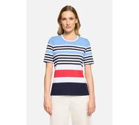 Kurzarmshirt BETTY BARCLAY "Damen mit Ringel", Damen, Gr. 38, bunt (blau, rot), Jersey, Obermaterial: 95% Baumwolle, 5% Elasthan, tailliert normal, Rundhals, Shirts (91519437-38) blau, rot