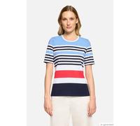 Kurzarmshirt BETTY BARCLAY "Damen mit Ringel", Damen, Gr. 44, bunt (blau, rot), Jersey, Obermaterial: 95% Baumwolle, 5% Elasthan, tailliert normal, Rundhals, Shirts (91519437-44) blau, rot