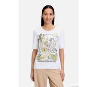 Basic Shirt mit Rundhalsausschnitt White/Khaki 48