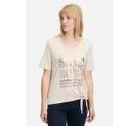 Basic Shirt mit Schleifenknoten Patch Beige/Beige Damen