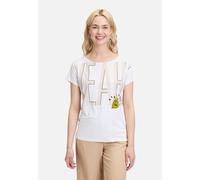 Kurzarmshirt BETTY BARCLAY "Damen mit U-Boot-Ausschnitt", Damen, Gr. 48, beige (weiß, beige), Jersey, Obermaterial: 95% Viskose, 5% Elasthan., loose fit normal, Rundhals, Shirts, Druck (73433919-48) w