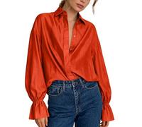 Basic Shirt Weiß Tunika Bügel Long Wanderbluse Print Viskose Strickshirt Druck Boxy Dreiviertelarm Tiefer Hippie Dunkelrote Zweifarbig Kettenträgern Bauch Weites Schnüren Muskelshirt