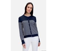 Betty Barclay Strickjacke Basic-Strickjacke mit Streifen Damen Gr. 38 Blau(Patch Dunkelblau/Cream)