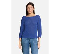 Strickpullover BETTY BARCLAY "Damen mit Rippenstruktur", Damen, Gr. 46, adria blau, Strick, Obermaterial: 90% Polyacryl, 10% Polyamid, lässig geschnitten normal, Rundhals, Pullover Strickpullover (451