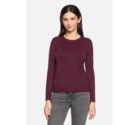 Strickpullover BETTY BARCLAY "Damen mit Rundhalsausschnitt", Damen, Gr. 40, schwarz aubergine, Strick, Obermaterial: 55% Viskose, 30% Polyester, 15% Polyamid, Basic, gerade lang, Rundhals, Pullover St