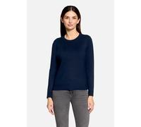 Strickpullover BETTY BARCLAY "Damen mit Rundhalsausschnitt", Damen, Gr. 38, blau (dunkelblau), Strick, Obermaterial: 55% Viskose, 30% Polyester, 15% Polyamid, Basic, gerade lang, Rundhals, Pullover St