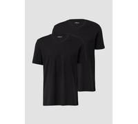 Basic-T-Shirt aus Baumwolle im 2er-Pack L schwarz