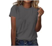 Basic T Shirt Damen Elegant Sommer Lockere Shirts Grosse Grössen Tshirt Damen Sommer Weiß Bedrucken T-Shirt - Rundhals Kurzarm Oberteile Baumwolle Casual Tee Shirts Teenager Mädchen