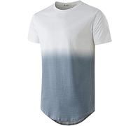 Basic T-Shirt Herren Klassisch Rundhals Casual T-Shirt Gradient Design Kurzarm Tops Herren Sommer Slim Fit Sport Shirt Leichte Komfortabel Jogging Shirt Herren R-018 L