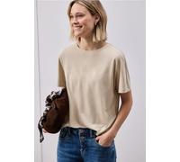 Street One T-Shirt Basic mit Dropped Shoulders Damen Rundhals 95% Viskose/5% Elasthan Beige Gr. 44