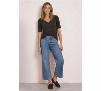 Street One Basic T-Shirt mit Herzausschnitt Espresso Brown 38