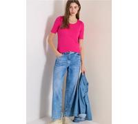 Cecil Damen Basic T-Shirt – Rundhals, Unifarbe – Beetroot Pink XXL