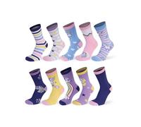 Basic Treasure 10 Paar Kindersocken für Jungen oder Mädchen, Kurz oder Lang, Bunte Socken, 70% Baumwolle OEKO-TEX Socken Kinder (DE/NL/SE/PL, Numerisch, 26, 30, Regular, Unicorn - Lang)