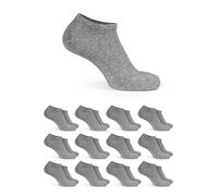 Basic Treasure 12 Paar Graue Sneaker Socken Herren 43-46 und Damen, Baumwolle Sneakersocken, Atmungsaktiv, Kurze Halbsocken Unisex, Schwarze, Weiße oder Graue