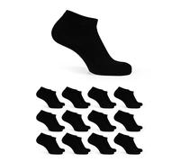 Basic Treasure 12 Paar Schwarze Sneaker Socken 39-42, Baumwolle Sneakersocken, Atmungsaktiv, Kurze Halbsocken Unisex, Schwarze, Weiße oder Graue