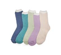 Basic Treasure 5 Paar Kuschelsocken Damen, Flauschige Socken, Dicke Kuschel Socken Winter, Warme Bettsocken Damen, Mädchen Schlafsocken, Farbmix 3