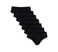 Basic Treasure 7er Pack Herren-Slips, 100% Baumwolle Herren Slip, Unterwäsche Herren Ohne Etikett, Klassische Herren Slips Unterhosen (Schwarz, L)