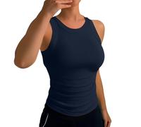 Basic Tshirt Damen, Geripptes Damen-Tanktop Mit Rundhalsausschnitt LäSsig Und Bequem äRmellos Ideal FüR Zuhause Und Freizeit Im FrüHling Und Sommer