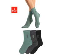 Basicsocken BENCH. Gr. 35-38, schwarz (1 x schwarz, 1 anthrazit, meliert, pistazie) Damen Socken (22114118-35) 1 x schwarz, 1 x anthrazit, meliert, 1 x pistazie