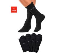 Basicsocken BENCH., Herren, Gr. 39-42, schwarz (4x schwarz), Baumwollmischung, unifarben, elastisch, Socken, in angenehm weicher Markenqualität (30252001-39) 4x schwarz