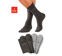 Basicsocken BENCH., Herren, Gr. 47-48, schwarz (2x anthrazit, meliert, 2x grau, meliert), Baumwollmischung, meliert, unifarben, elastisch, Socken, in angenehm weicher Markenqualität (54702509-47) 2x a