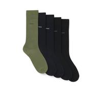 Basicsocken BOSS, Herren, Gr. 43-46, grün (open miscellaneous 977), Baumwollmischung, gemustert, elastisch, Socken, aus Baumwoll-Mix im Fünferpack (55243768-43) open miscellaneous 977