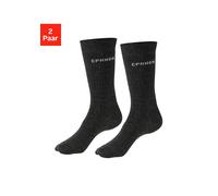 Basicsocken COPENHAGEN STUDIOS, Damen, Gr. 39-42, 2x anthrazit meliert, Wolle, unifarben, elastisch, Socken Basicsocken, gerippt, mit wärmender Wolle (64295005-39)